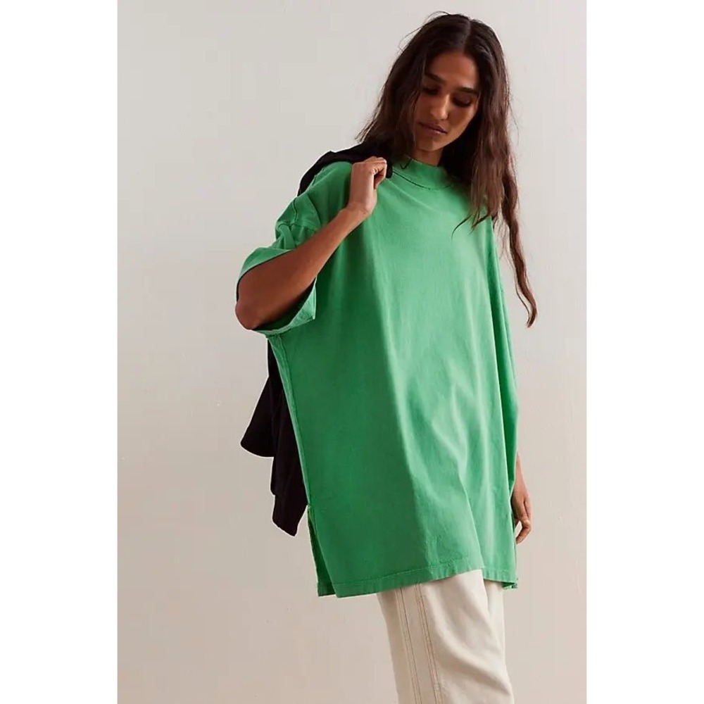 Free People Another World Tee Mini Dress Womens S Green Oversized T-Shirt